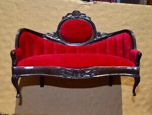 Sonia Messer Columbian Dollhouse Furniture Victorian Velvet Couch